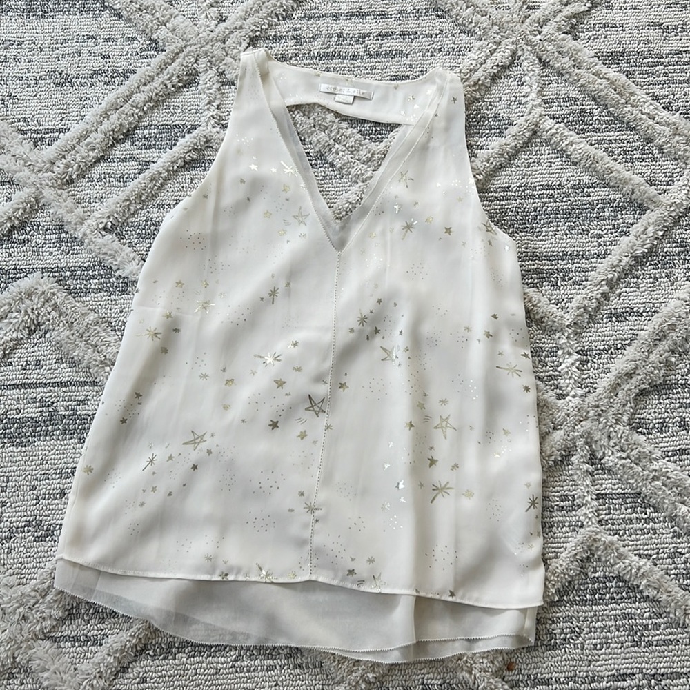 Cooper and Ella White blouse with gold star detail